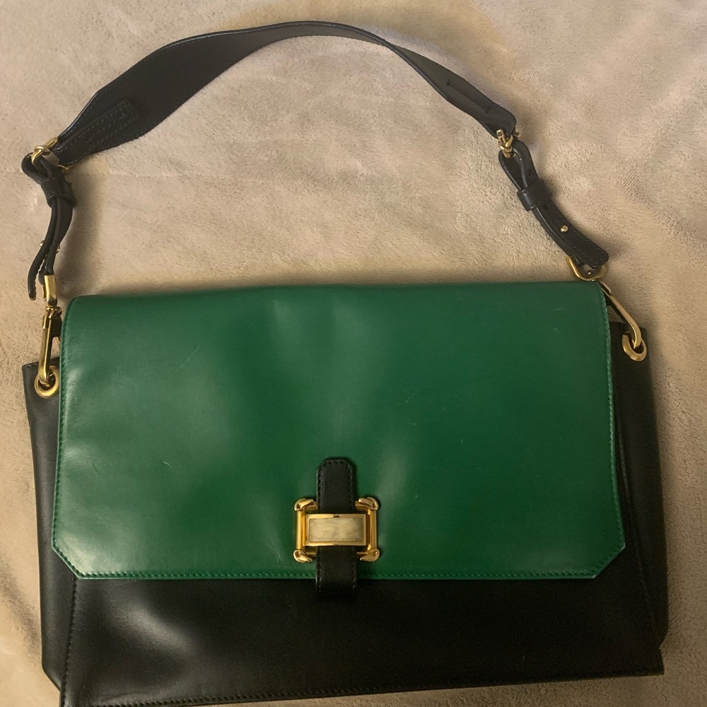 Oscar De La Renta Leather Handbag Green
